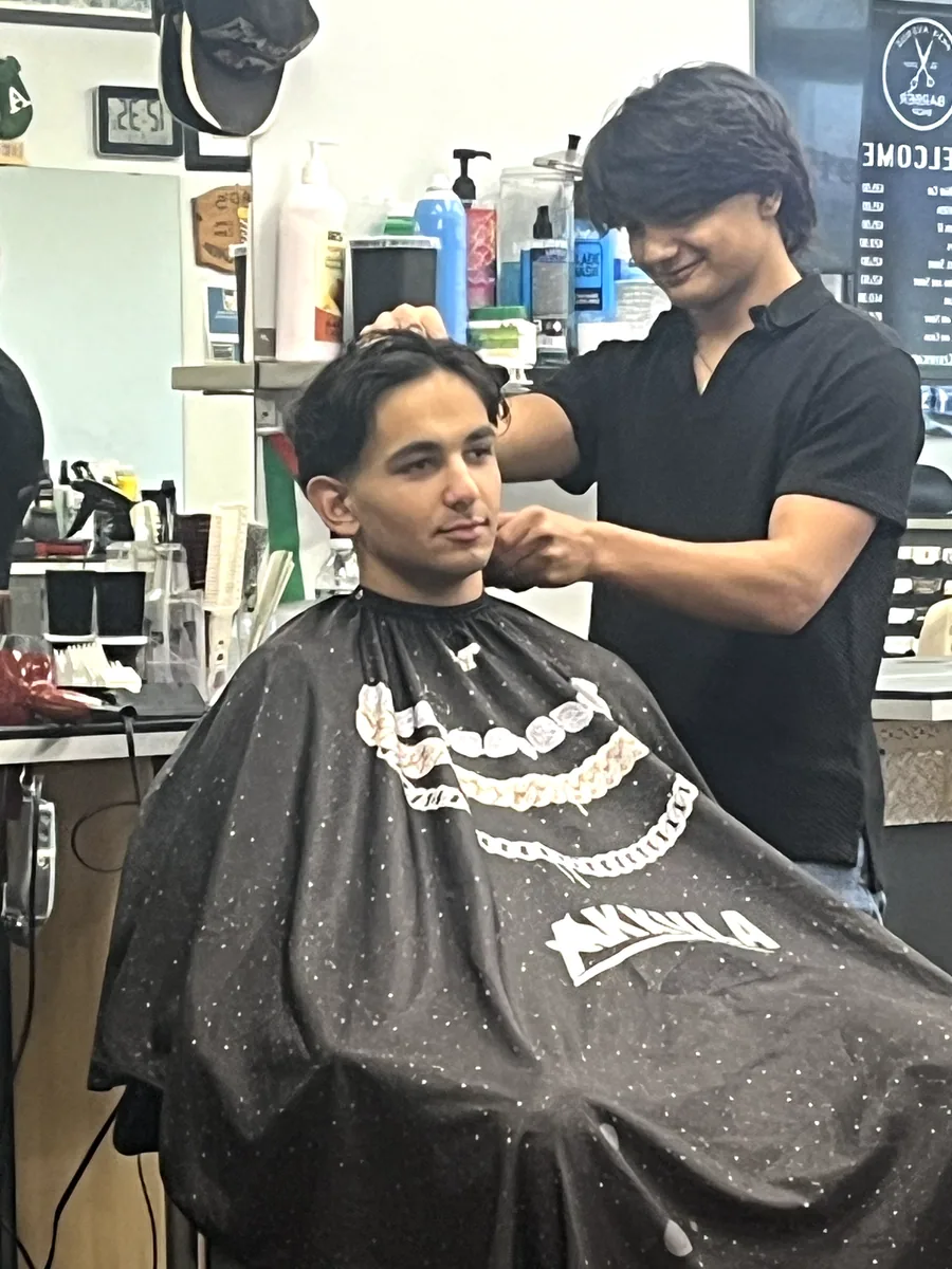 Fresh haircut in the barber chair